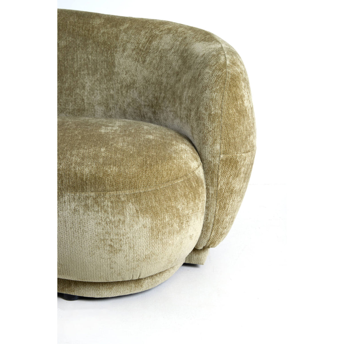 Sofa halbrund grün, 2 Sitzer halbrundes Sofa grün, Länge 191 cm