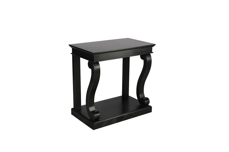 Konsole schwarz Holz, Wandtisch Holz schwarz, Länge 80 cm