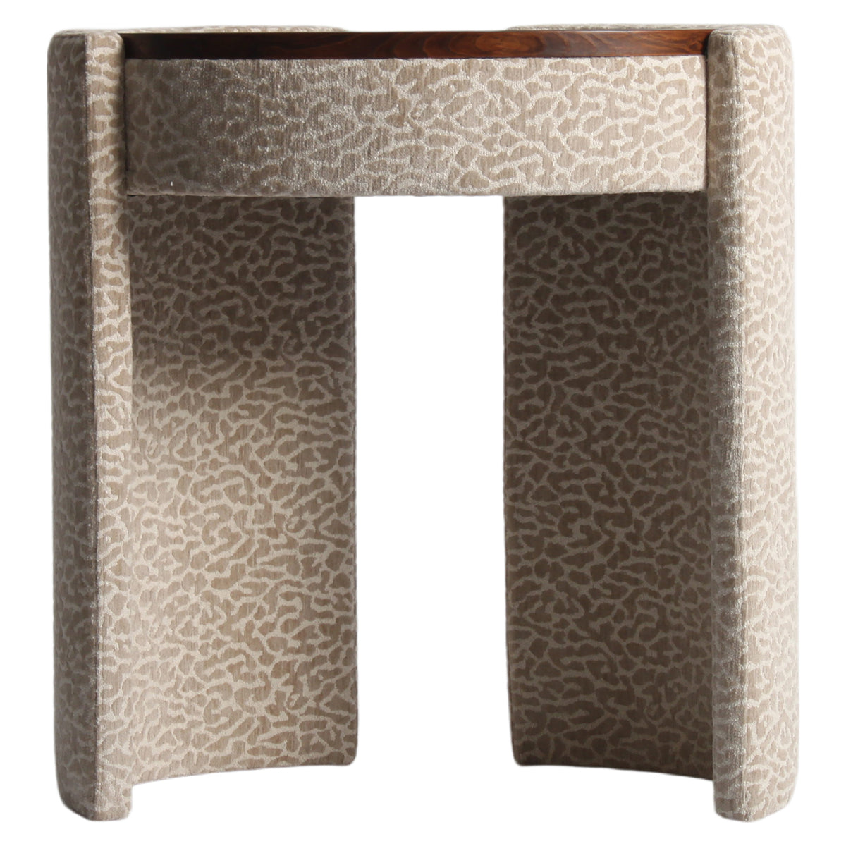 Schminktisch halbrund beige, Schminktisch rund mit Sessel, Breite 73 cm