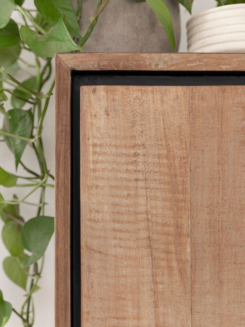 Aktenschrank Holz Teak, Schrank Holz Teak, Kleiderschrank Holz, Breite 90 cm