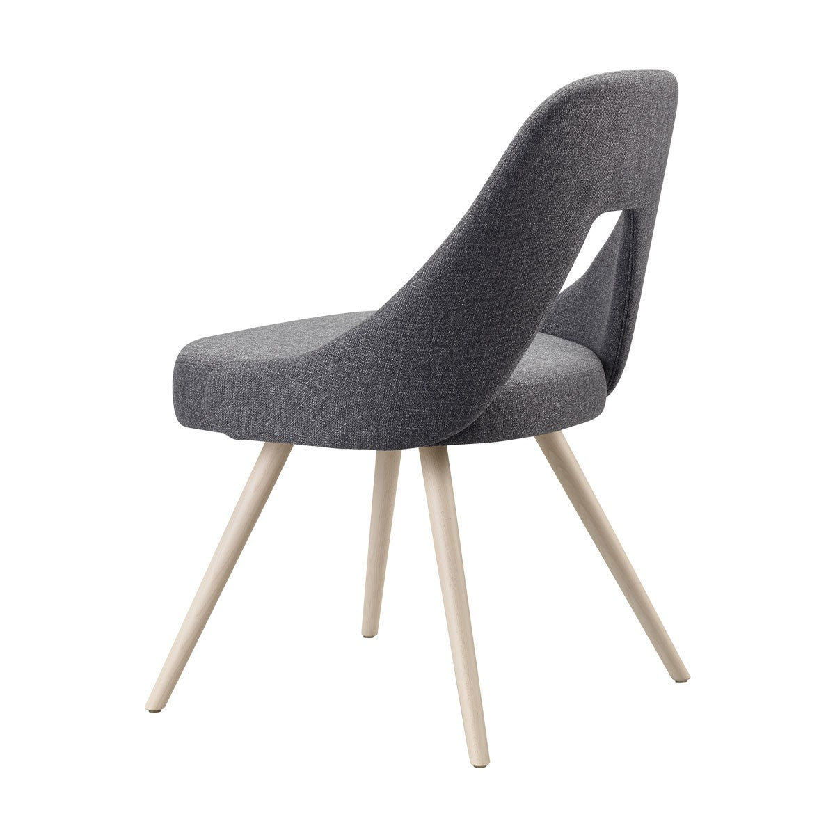 Design Stuhl in grau, aus Textil, Holz, Sitzhöhe 47 cm