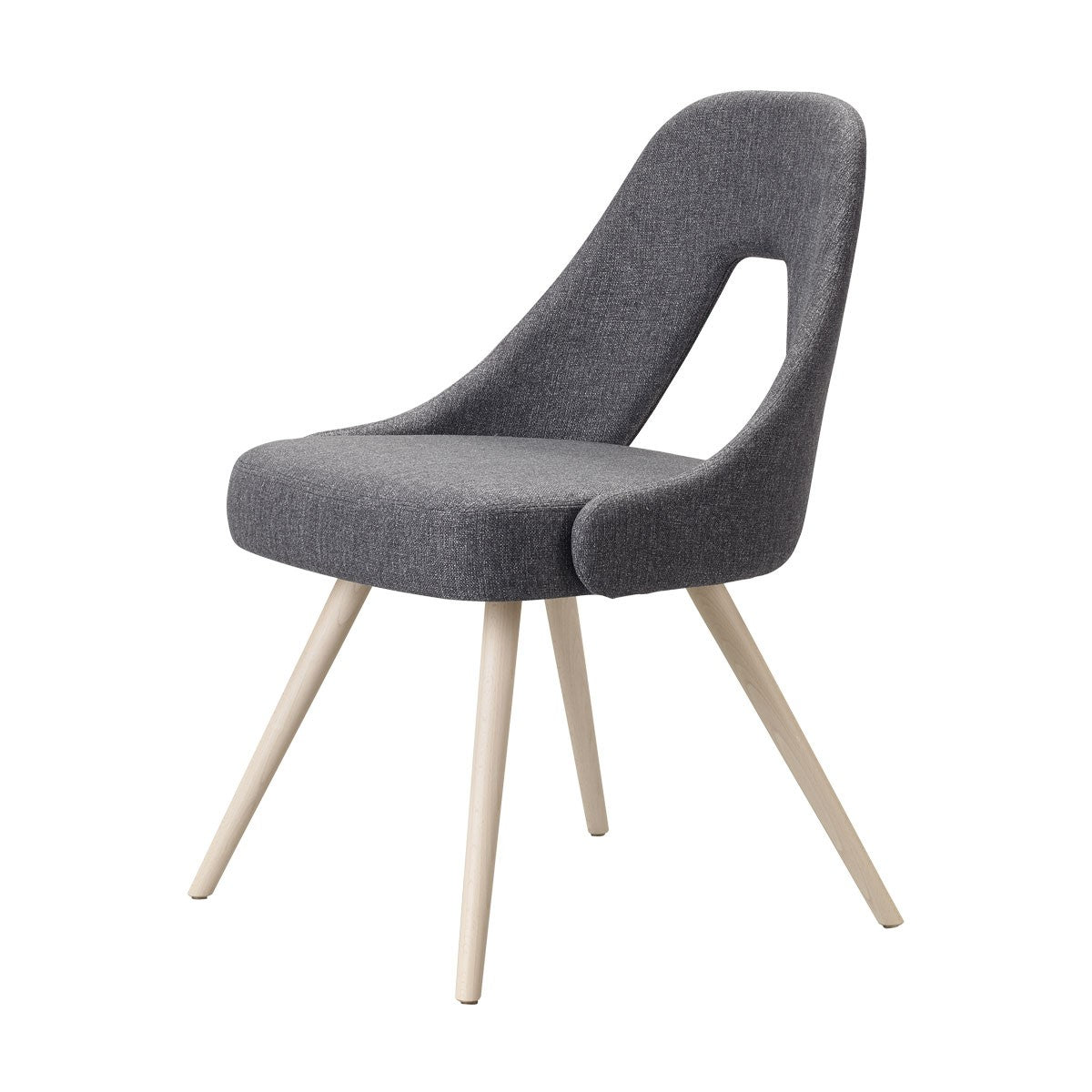 Design Stuhl in grau, aus Textil, Holz, Sitzhöhe 47 cm