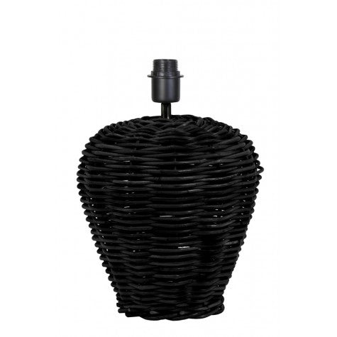 Lampenfuß Tischlampe Rattan schwarz, Tischleuchte schwarz Rattan,  Durchmesser 30 cm