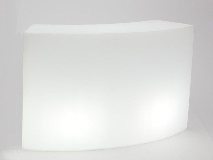 Bar Theke weiß Kunststoff, Outdoor Bartresen mit Beleuchtung, Bar weiß outdoor, Breite 165 cm