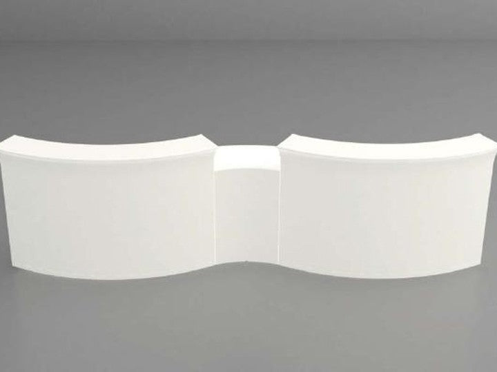 Bar Theke weiß Kunststoff, Outdoor Bartresen mit Beleuchtung, Bar weiß outdoor, Breite 165 cm