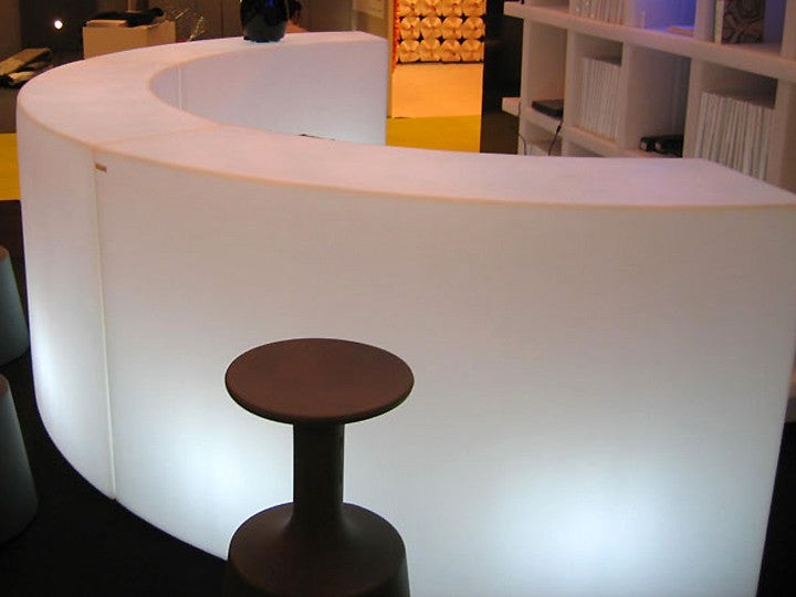 Bar Theke weiß Kunststoff, Outdoor Bartresen mit Beleuchtung, Bar weiß outdoor, Breite 165 cm