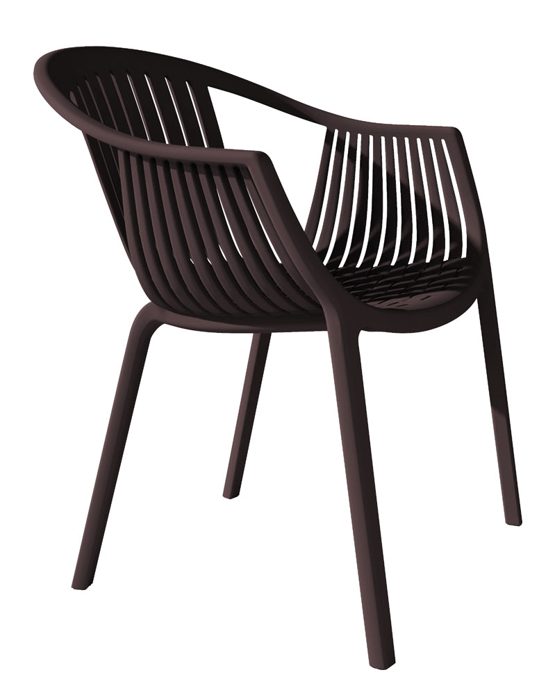 Gartenstuhl braun, Kunststoff, Outdoor Stuhl braun, Stuhl stapelbar braun