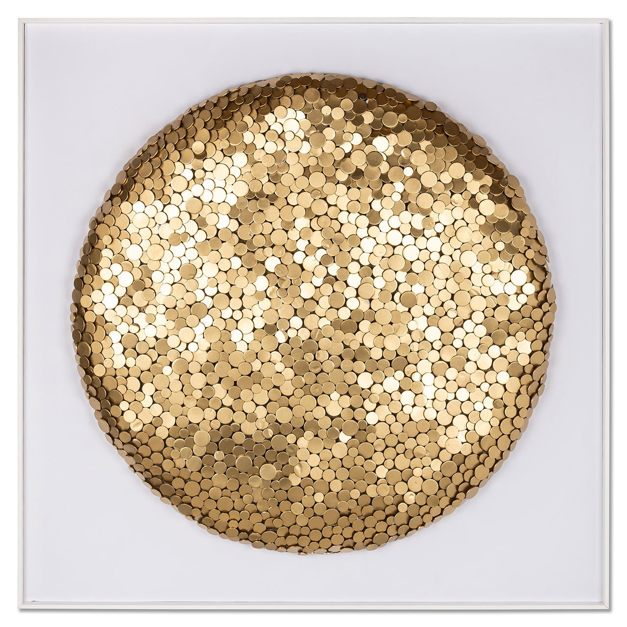 Bild weiß Gold, Wandbild weiß Gold, Maße 90x90 cm