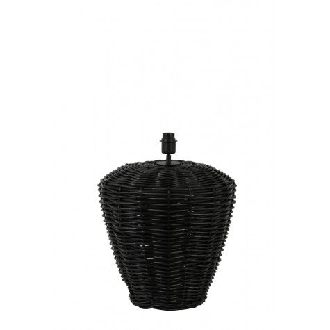 Lampenfuß Tischlampe Rattan schwarz, Tischleuchte schwarz Rattan,  Durchmesser 43 cm