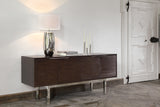 Sideboard braun verchromtes Gestell, Anrichte modern verchromt braun