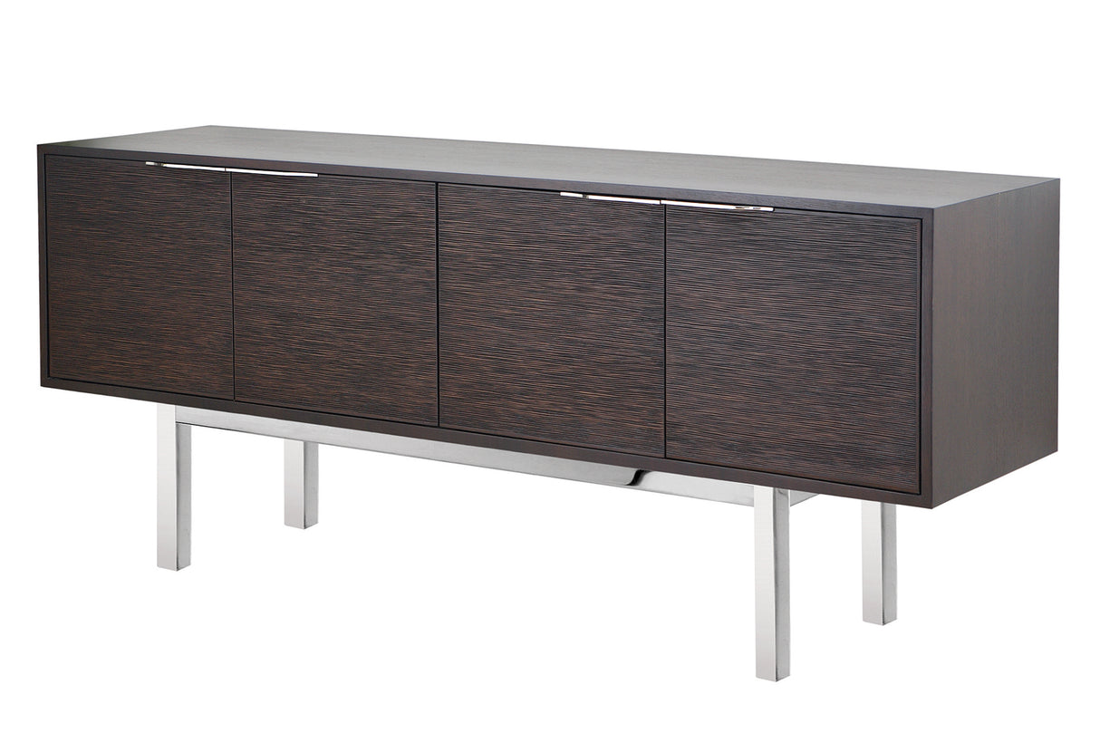 Sideboard braun verchromtes Gestell, Anrichte modern verchromt braun