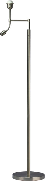 Lampenfuß Edelstahl-Optik mit LED Leselampe, Höhe 125 cm