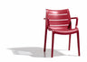 Design Outdoor Stuhl, rot, stapelbar, recycelbarer Kunststoff