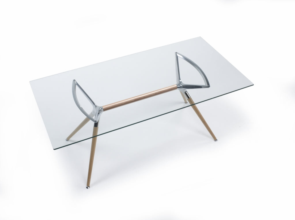 Design Tisch Holz Buche Metall drei verschiedene Größen modern