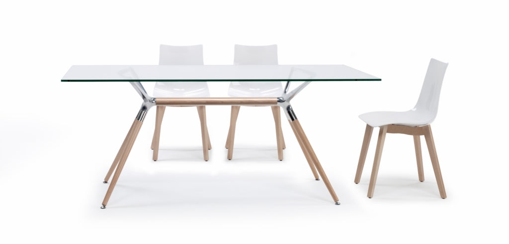 Design Tisch Holz Buche Metall drei verschiedene Größen modern