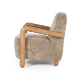 Sessel taupe, moderner Sessel Holz-Armlehne