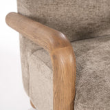 Sessel taupe, moderner Sessel Holz-Armlehne
