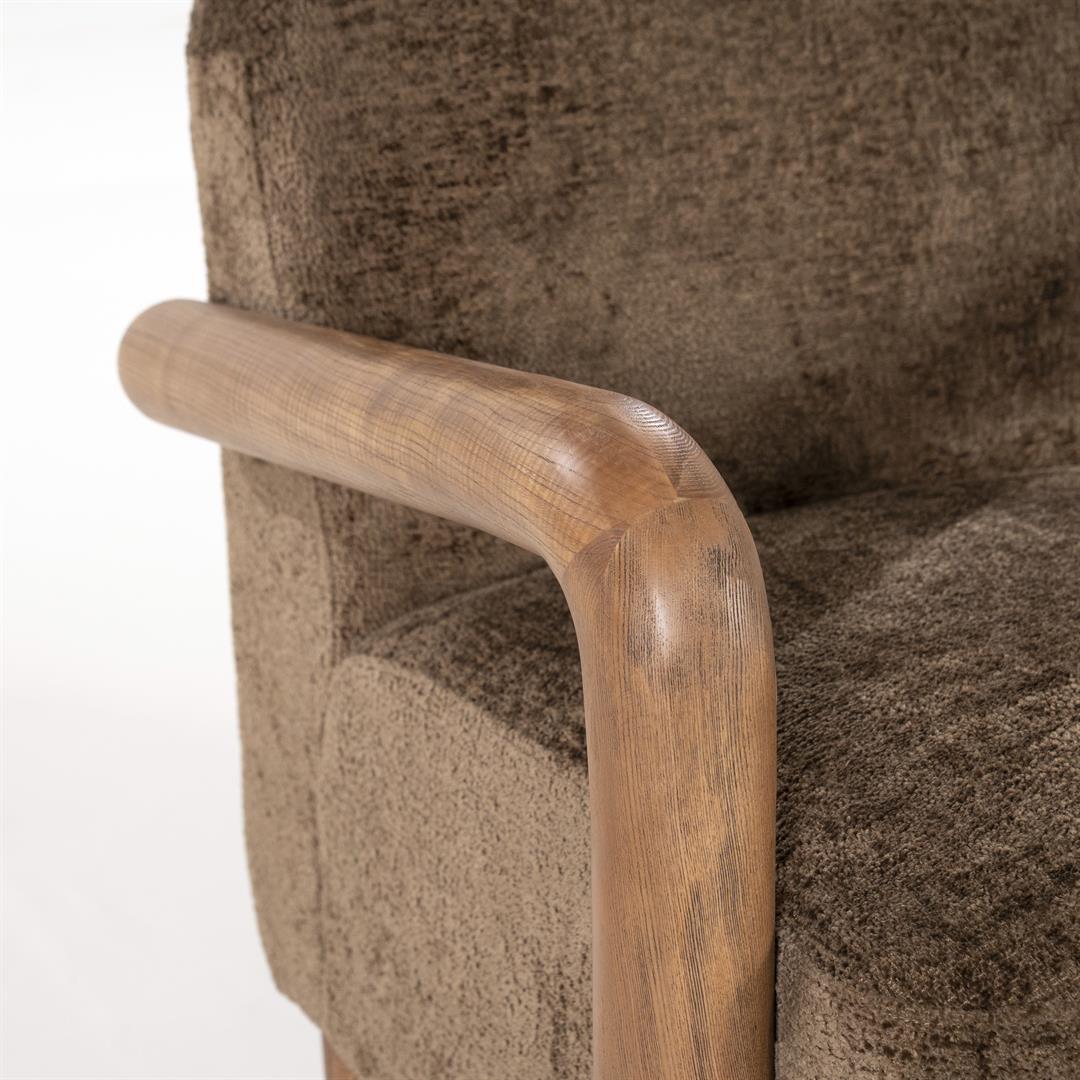 Sessel braun, moderner Sessel Holz-Armlehne
