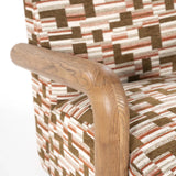 Sessel braun-taupe, moderner Sessel Holz-Armlehne