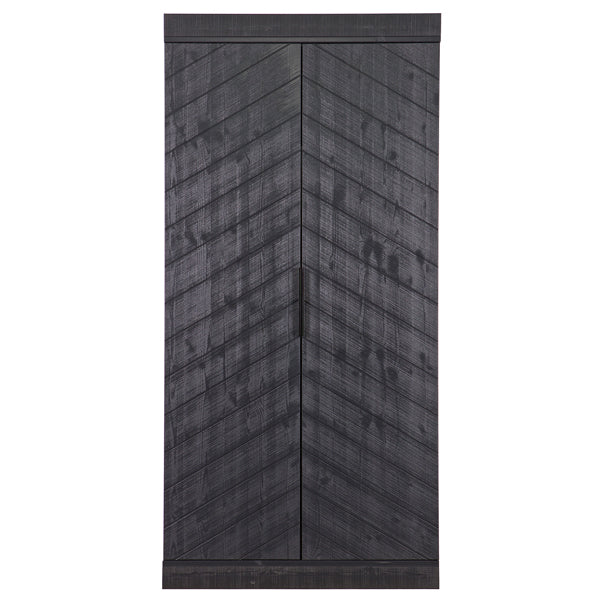 Kinderzimmerschrank anthrazit-schwarz, Schrank schwarz Massivholz, Kleiderschrank anthrazit Massivholz, Breite 94 cm