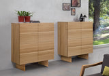 Highboard Eiche furniert, Schrank, Höhe 120 cm