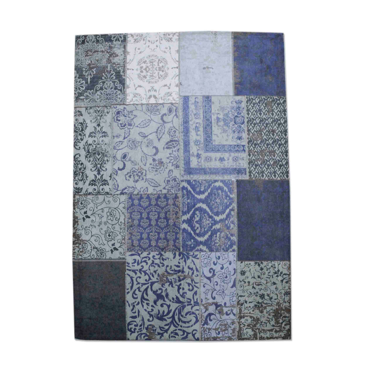 Teppich Patchwork blau, Größe 170 x 240 cm