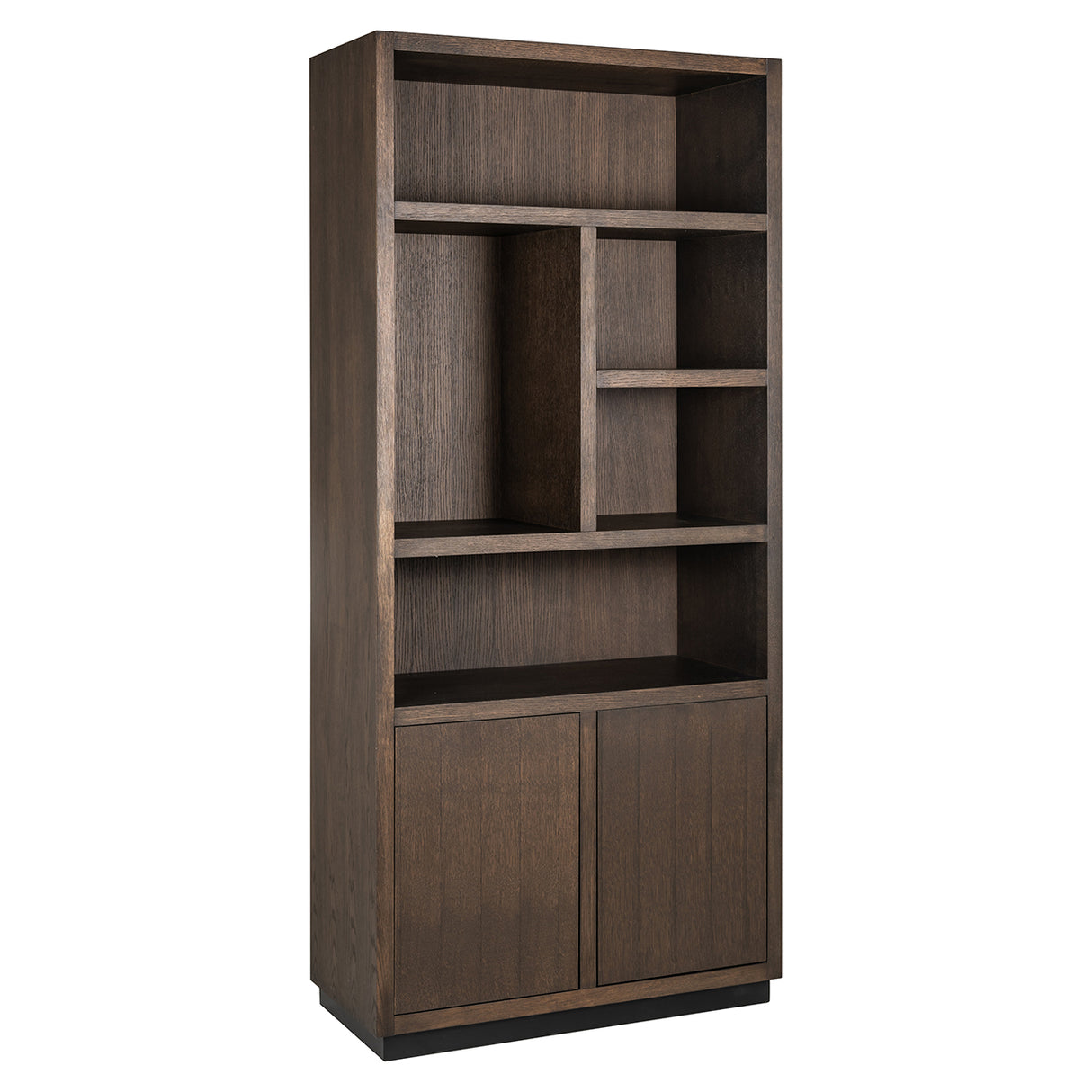 Bücherschrank Eiche, Schrank Eichenholz/ Braun, Breite 220 cm