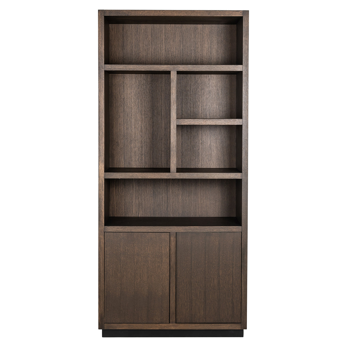 Bücherschrank Eiche, Schrank Eichenholz/ Braun, Breite 220 cm