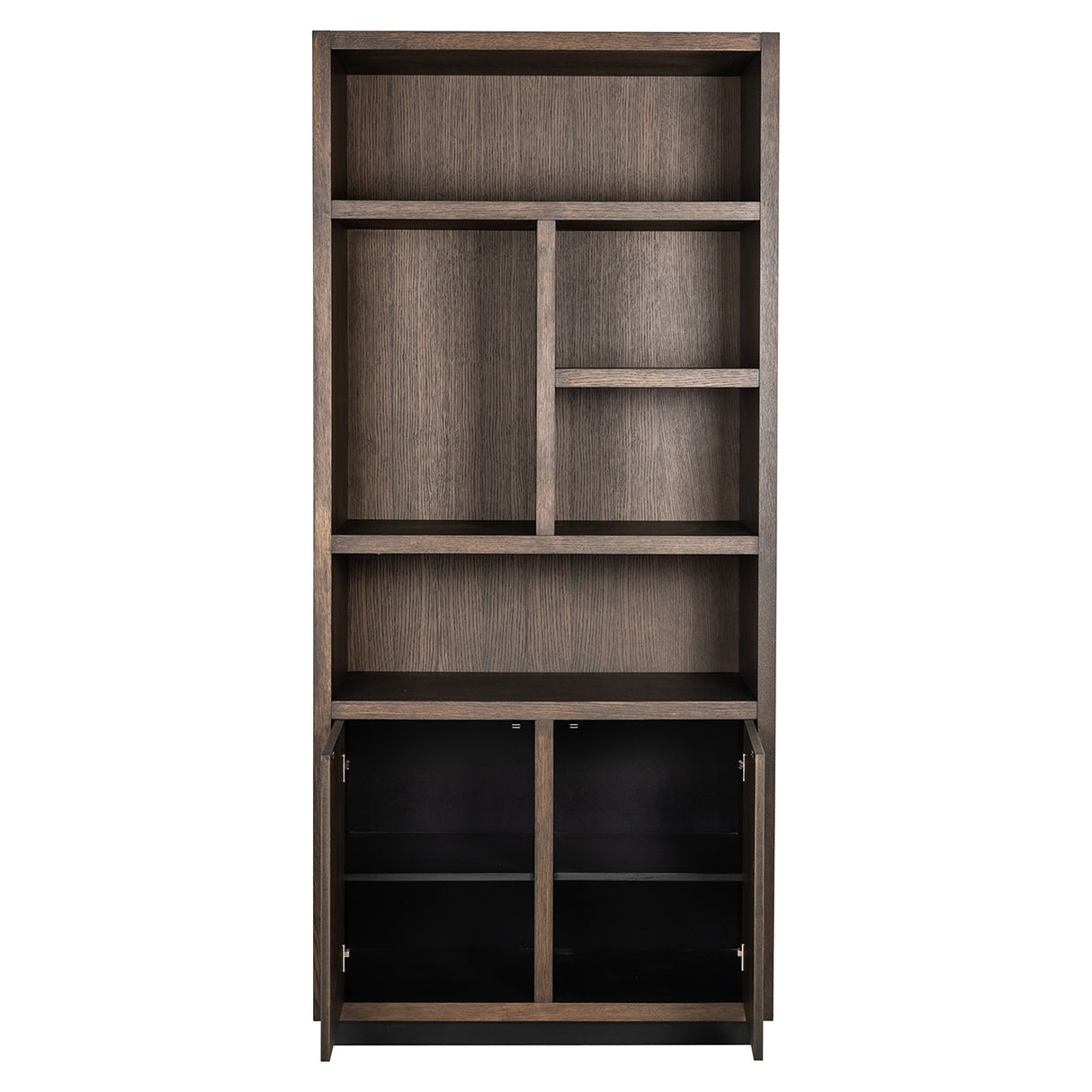 Bücherschrank Eiche, Schrank Eichenholz/ Braun, Breite 220 cm