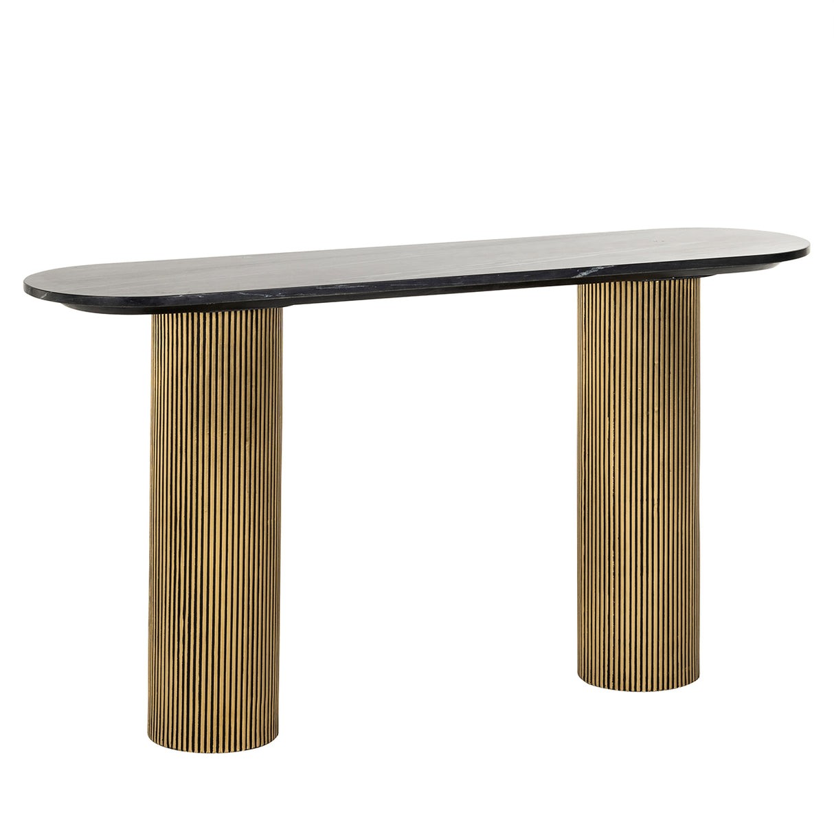 Konsole Gold  Marmorstein,  Konsolentisch Gold-schwarz,  Breite 130 cm