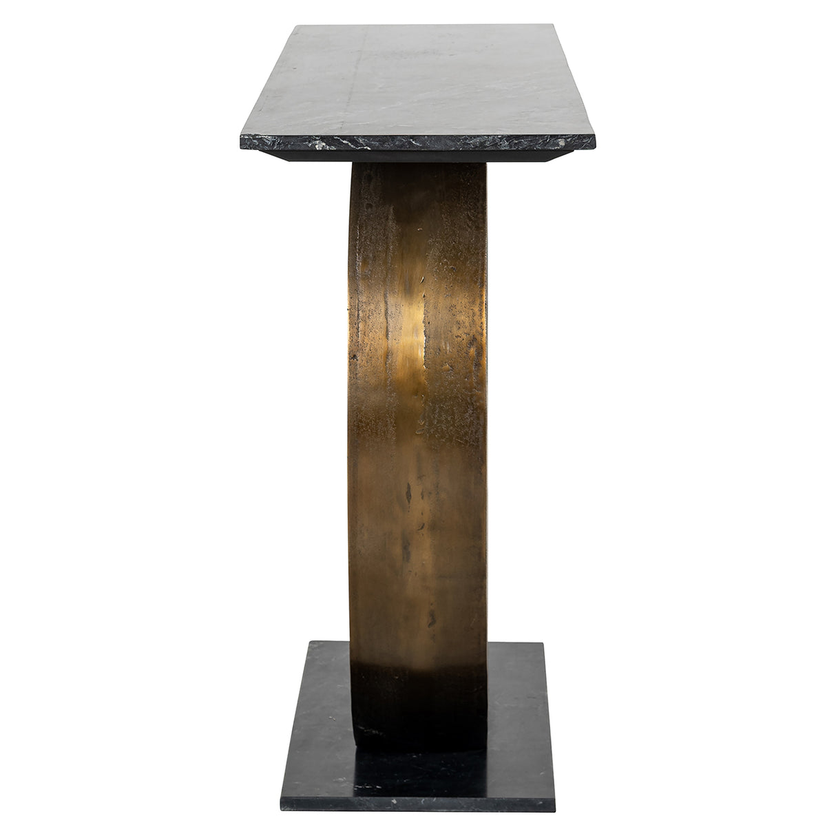 Konsole Gold  Marmorstein,  Konsolentisch schwarz,  Breite 140 cm