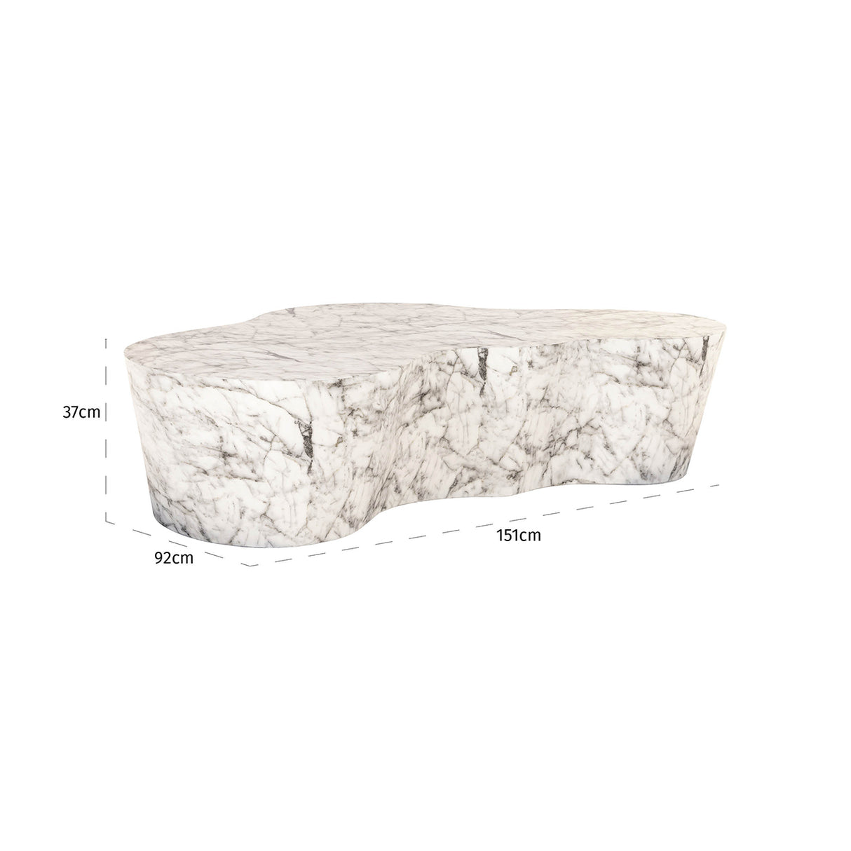 Couchtisch weiß Marmoroptik, Garten-Couchtisch weiß-grau, Breite 150 cm