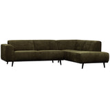 Ecksofa grün, Sofa grün Ottomane rechts, Eckcouch grün, Breite 274 cm