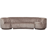 Sofa mit zwei drehbaren Sesseln, Sofa taupe, Breite 290 cm