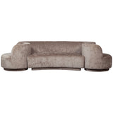 Sofa mit zwei drehbaren Sesseln, Sofa taupe, Breite 290 cm