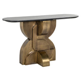 Konsole Gold  Marmorstein,  Konsolentisch schwarz,  Breite 130 cm