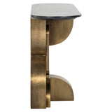 Konsole Gold  Marmorstein,  Konsolentisch schwarz,  Breite 130 cm