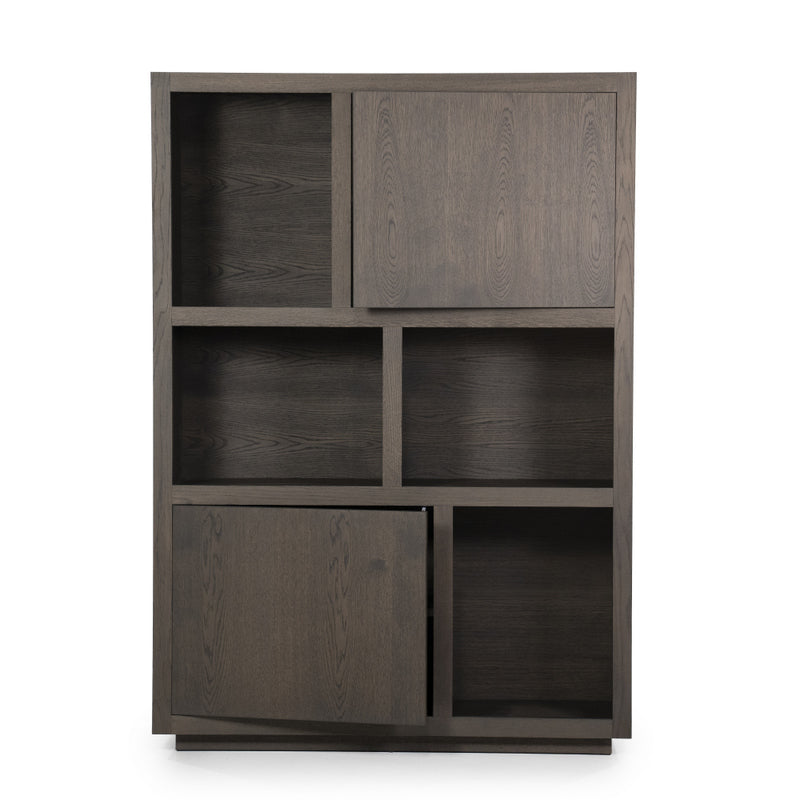 Highboard braun Eiche furniert, Hochschrank braun Eiche furniert, Höhe 170  cm