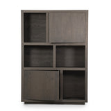 Highboard braun Eiche furniert, Hochschrank braun Eiche furniert, Höhe 170  cm