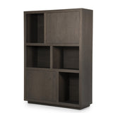Highboard braun Eiche furniert, Hochschrank braun Eiche furniert, Höhe 170  cm