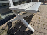 Gartenbank weiß Aluminium, Metall Gartenbank Alu, Breite 160 cm