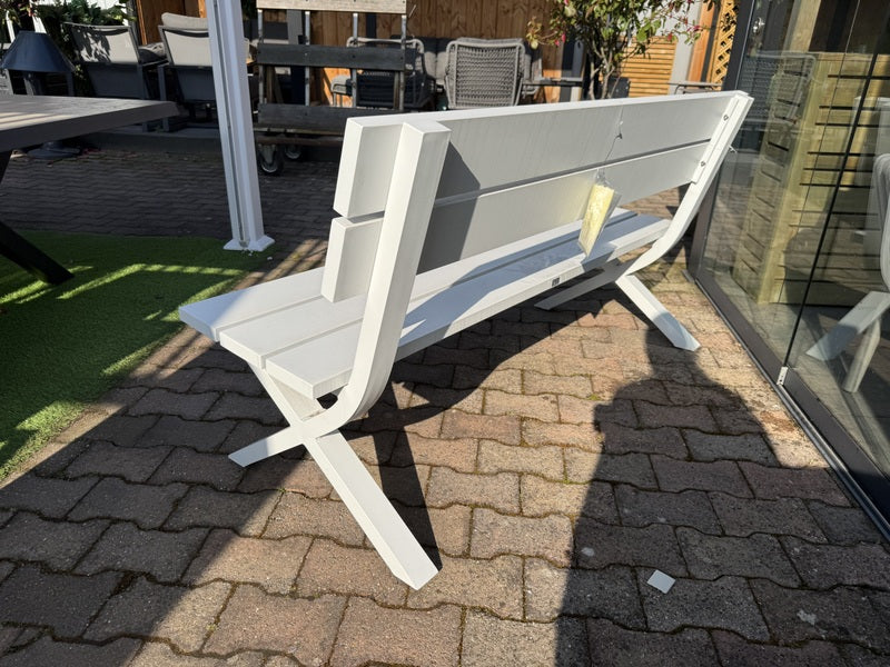 Gartenbank weiß Aluminium, Metall Gartenbank Alu, Breite 160 cm