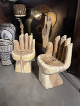 Stuhl Hand Holz handgeschnitzt, Gartenstuhl Holz Teak Naturholz