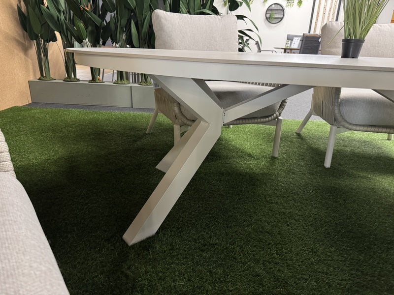Gartentisch oval creme, Esstisch creme, Lounge-Gartentisch creme, Höhe 69 cm