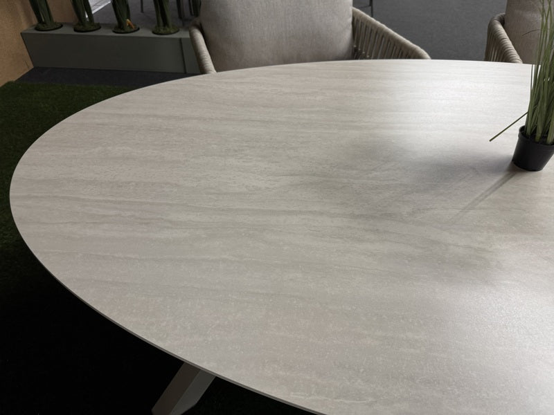 Gartentisch oval creme, Esstisch creme, Lounge-Gartentisch creme, Höhe 69 cm