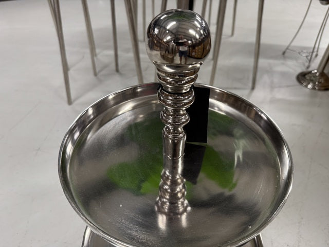 Etagere Silber, Etagere rund, Höhe 96 cm