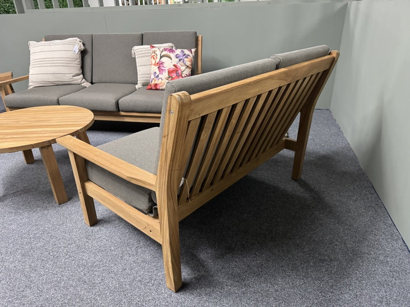 Gartensofa Holz, Gartensofa Teak Naturholz, Breite 124 cm