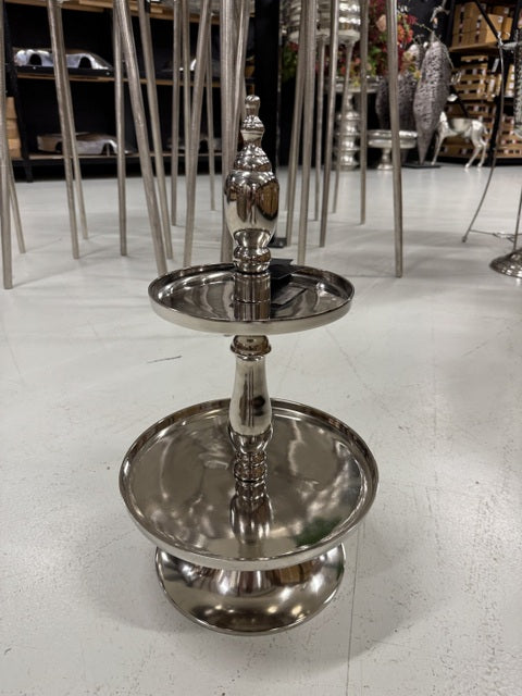 Etagere Silber, Etagere rund, Höhe 55 cm