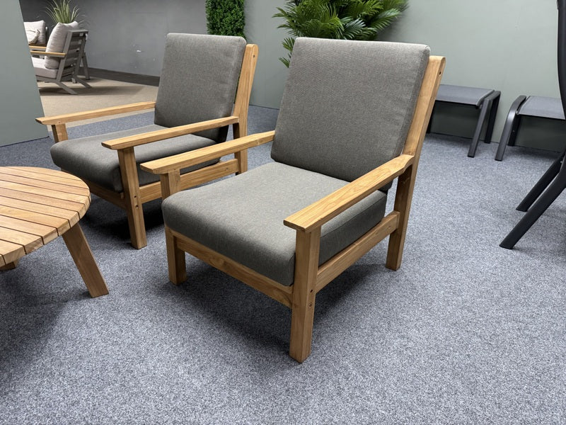 Gartensessel Holz, Gartensofa Teak Naturholz, Breite 66 cm