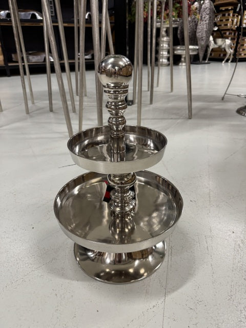 Etagere Silber, Etagere rund, Höhe 52 cm